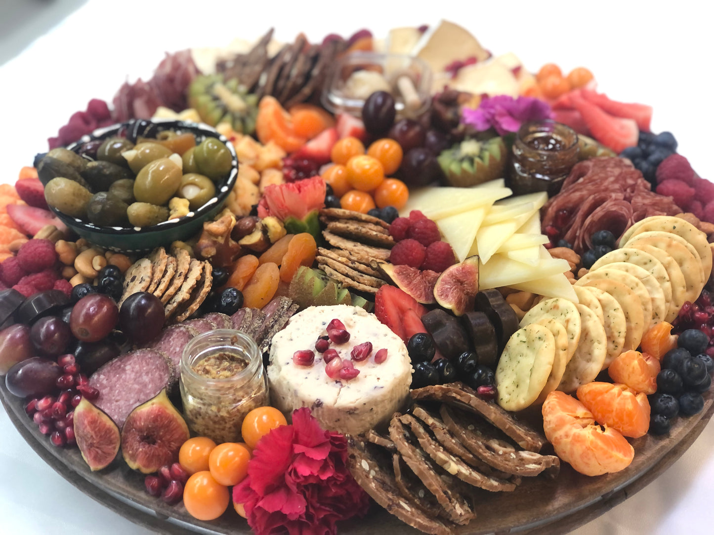 Seasonal Nibbles Charcuterie Board - Large Round Board (18 inches)